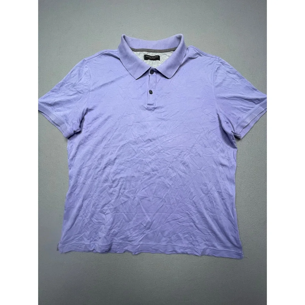 Banana Republic Polo Luxury Touch Cotton Purple Large Mens